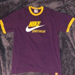 Nike Purple and Yellow Cuffed T-shirt
